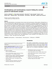 Interdisciplinary and transdisciplinary research: finding the common ground of multi-faceted concepts - Von Wehrden et al - 2018